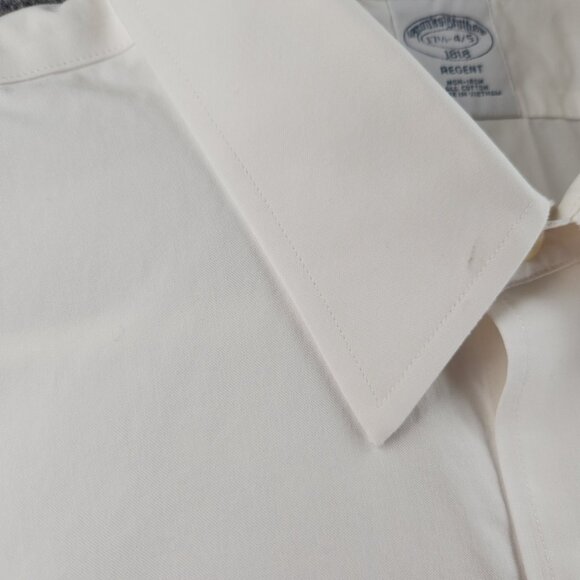 Brooks Brothers Cotton Regent Non-Iron White 17.5 4/5 Pocket Shirt Button Up - Picture 8 of 16